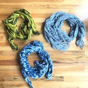 SCARVES lot of 3 Printed Pattern Lightweight